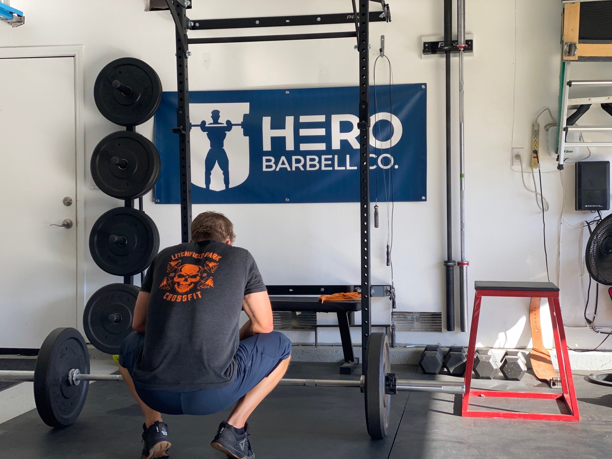 Monday 5/24 barbell, box jumps, and burpees Hero Barbell Co.